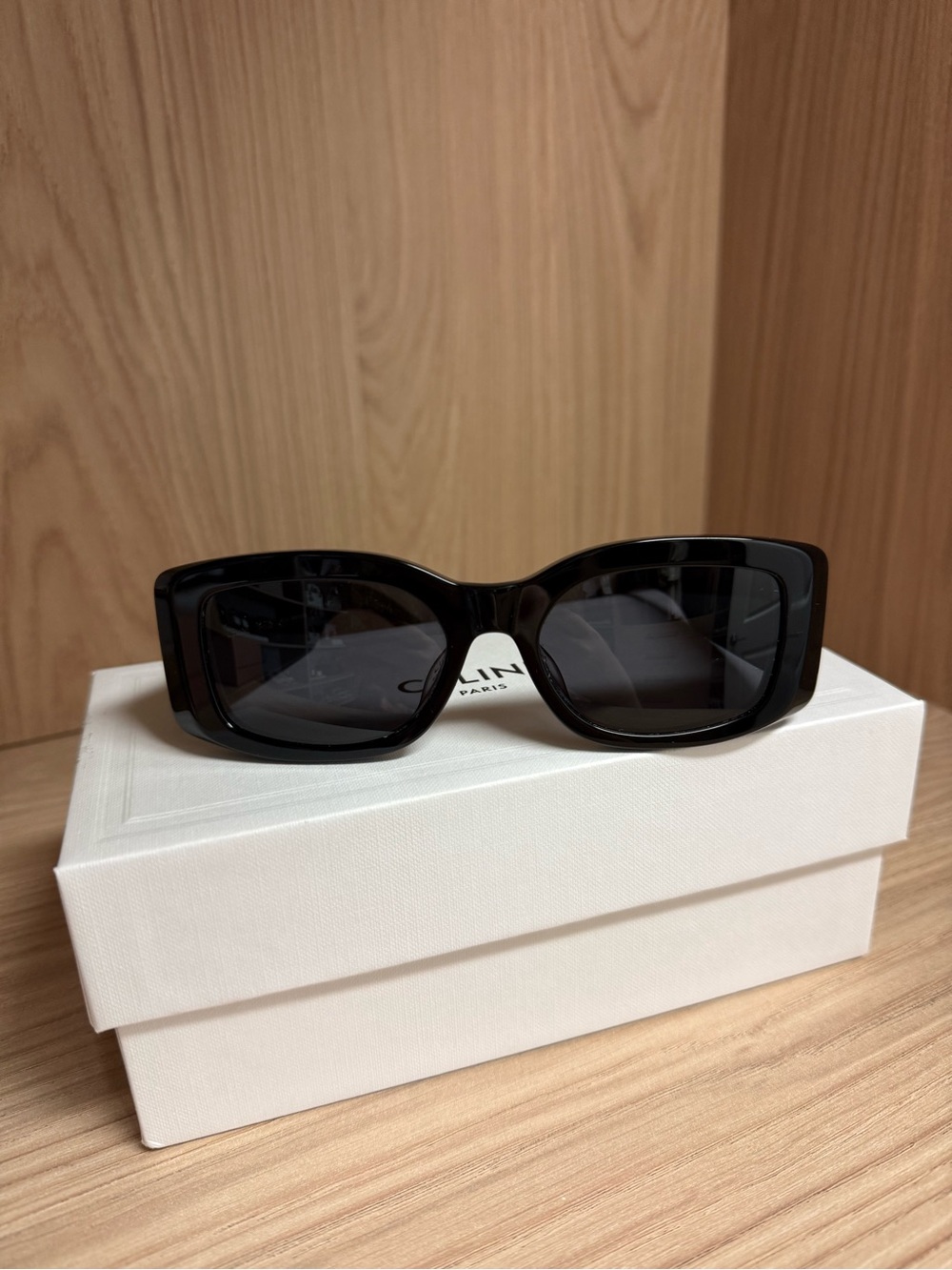 Celine Black Sunglasses with Silver Triomphe Detail - Picture 6 of 12